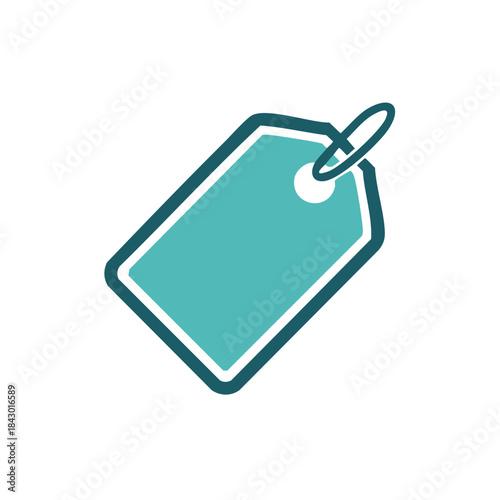 Rectangular Price Tag with Blue and White Color Palette for Retail Sales Promotion