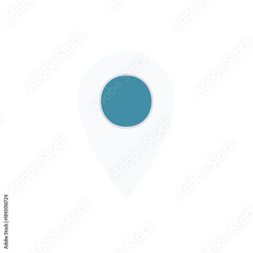 Simple Location Pointer Icon in Light Blue and White for Maps and Directions