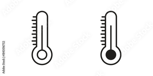 Thermometer half icon pictogram in trendy outline style. icon, sign or symbol.