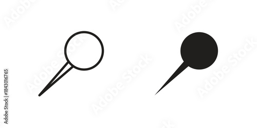 Thumbtack icon pictogram in trendy outline style. icon, sign or symbol.