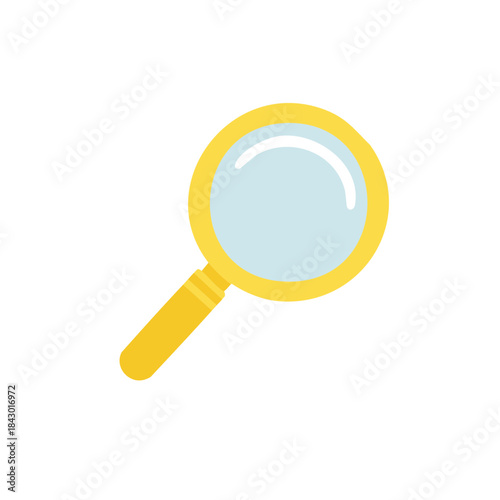 Magnifying Glass Icon Sleuthing Investigation Search Discovery Flat Design Illustration