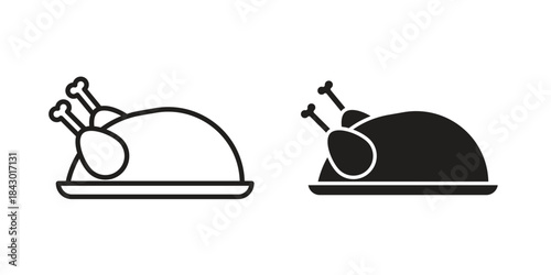 Turkey icon pictogram in trendy outline style. icon, sign or symbol.