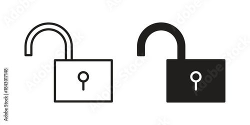 Unlock icon pictogram in trendy outline style. icon, sign or symbol.