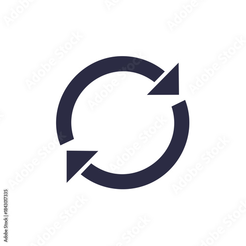 Circle with Two Arrows Symbolizing Recycle, Refresh, Loop, Renewal, Refreshing or Update Icon
