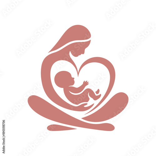 Mother and Baby Heartwarming Illustration  Love, Care, Nurturing, Family Bond, Maternal Connection