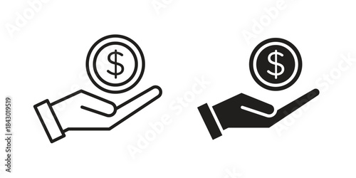 Profit icon in filled, thin line, stroke style for website and apps
