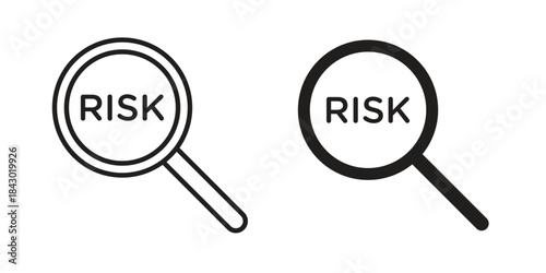Risk analysis icon in filled, thin line, stroke style for website and apps