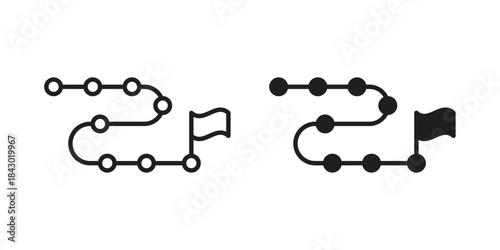 Roadmap icon in filled, thin line, stroke style for website and apps