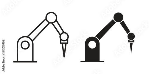 Robot arm icon in filled, thin line, stroke style for website and apps