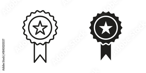 Rosette icon in filled, thin line, stroke style for website and apps