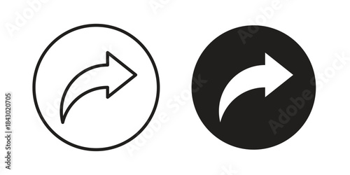 Share icon in filled, thin line, stroke style for website and apps