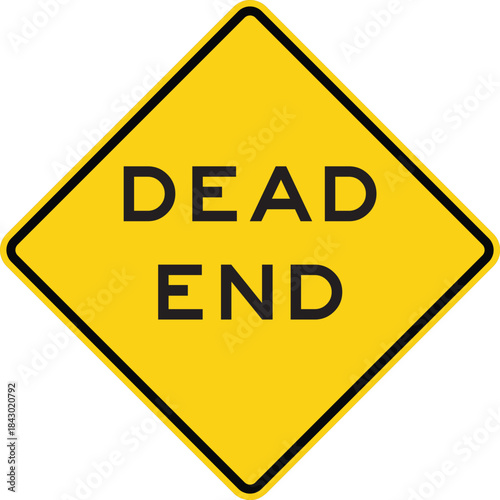 Dead End Warning Road Diamond Sign Design Vector