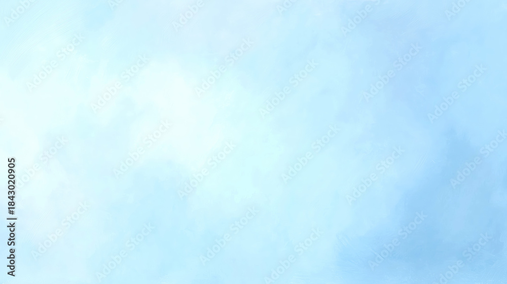Fototapeta premium Soft abstract background in pale sky blue with subtle painted texture and gentle clouds, airy minimal look perfect for web banners, stationery and calm branding.