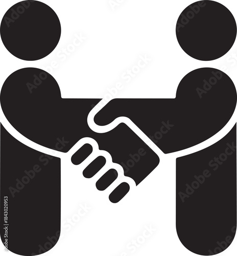 Professional handshake cooperation symbol illustration