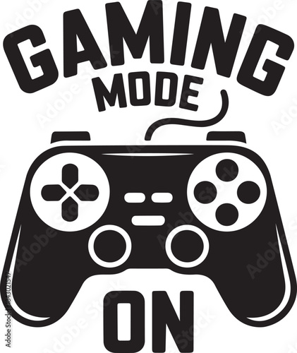 Gaming Mode On Controller Typography Design
