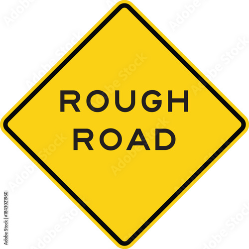 Rough Road Warning Diamond Sign Design