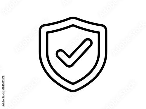 Simple Shield with Check Mark Icon.