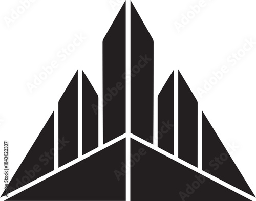 Geometric Mountain Peak Minimal Silhouette Logo