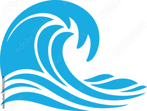 Ocean Wave Icon – Blue Sea Wave Vector Illustration