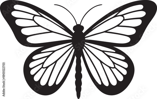Elegant Butterfly Silhouette – Minimal Nature Insect Vector