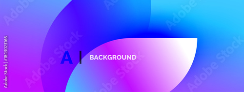 Abstract gradient background. Vibrant purple, blue hues blend smoothly. Text reads AI BACKGROUND. Modern design element.