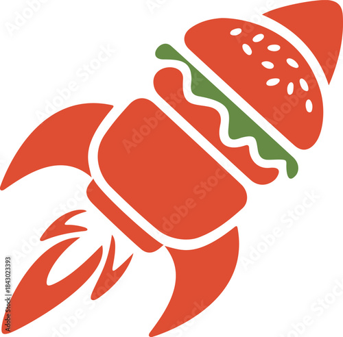 Creative Fast Food Rocket Vector Illustration