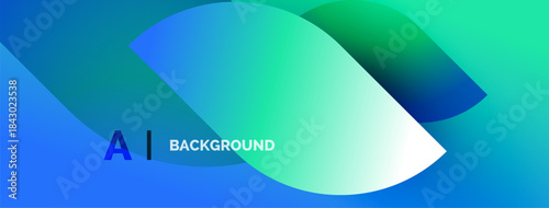 Abstract gradient background. Blue, green hues blend smoothly. Text reads AI BACKGROUND in white. Minimalist design, modern aesthetic.