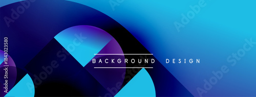 Abstract blue background. Overlapping shapes create dynamic visual effect. Text reads background design. Modern, vibrant composition.