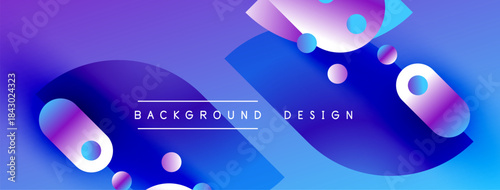 Abstract fluid shapes, vibrant purple, blue gradients. Modern design element for backgrounds, presentations, digital art.