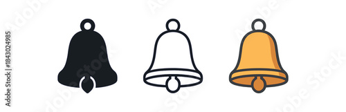 religion icons one flat solid monochrome one thin black outline black and white one full color flat icon church bell
