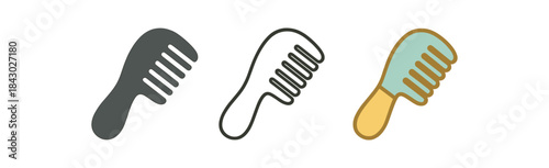 baby care icons one flat solid monochrome one thin black outline black and white one full color flat icon baby comb small