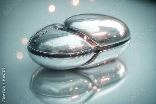 Cybernetic Implant Representing Transhumanism on a Reflective Surface in a Modern Setting