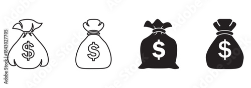 Money coins and banknotes vector illustration financial currency symbols graphic design