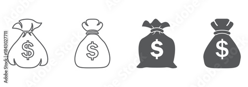 Money coins and banknotes vector illustration financial currency symbols graphic design