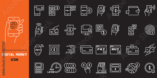 Nfc icon set. Contactless wireless pay sign logo. NFC payments icon for apps. Contactless NFC payment sign. NFC payment with smartphone icons. Vector illustration. 