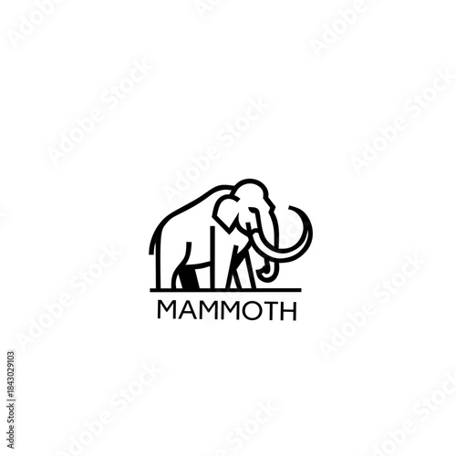 Simple minimalist icon logo mammoth 