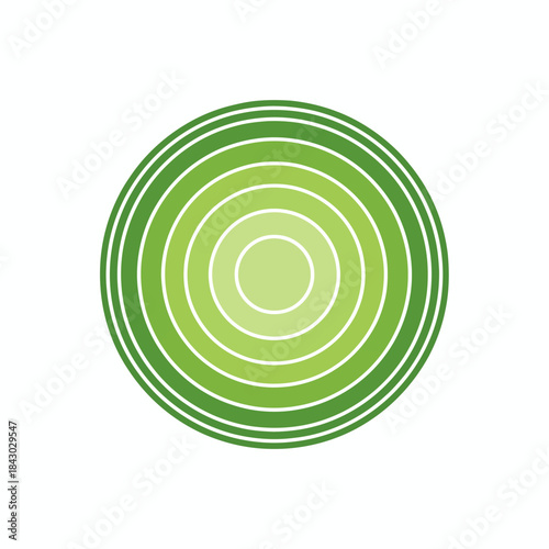 Concentric circles with varying shades of green separated by white lines