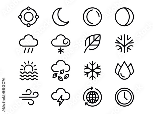 Collection of Weather and Nature Icons.