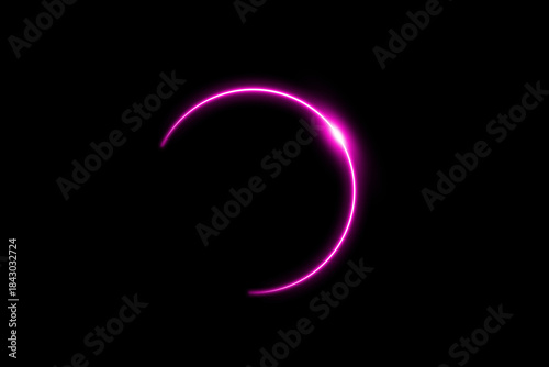 Vibrant Pink Neon Arc on Black Background