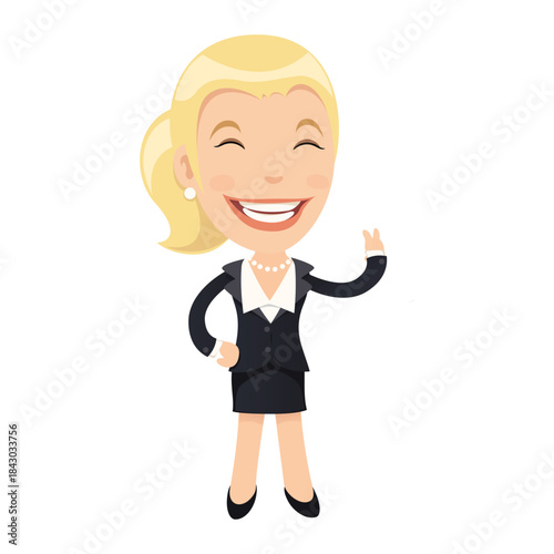 Cartoon Businesswoman Character Set – Professional Female Office Worker Illustration