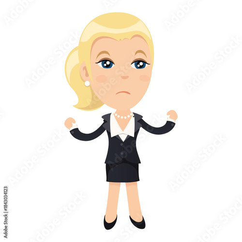 Cartoon Businesswoman Character Set – Professional Female Office Worker Illustration