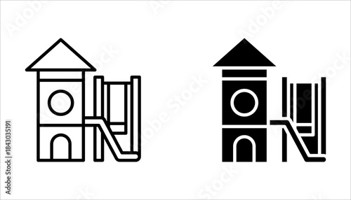 Playground icon set, of vector icons isolated on a white background.