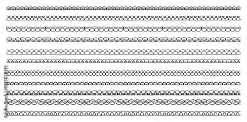 Seamless decorative line art borders collection Geometric pattern dividers