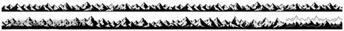 Collection of seamless mountain range borders Set of panoramic vector silhouettes for outdoor and adventure design