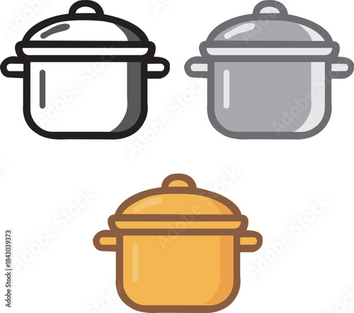 Cooking Pot Icon – Kitchen Utensil Food Vector Illustration