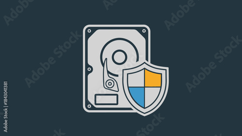 Secure Hard Drive Data Protection Icon