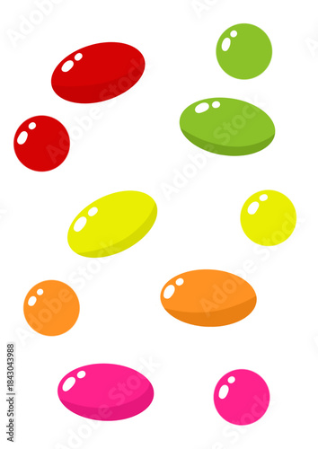 Vector illustration colorful of  bubble candy ornaments