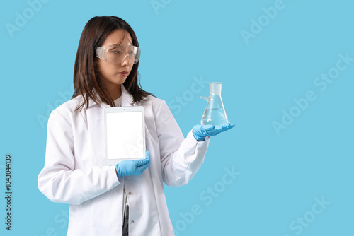Female Asian scientist with...