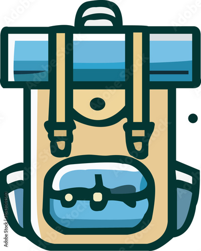Travel Backpack Icon – Outdoor Adventure Vector Illustration