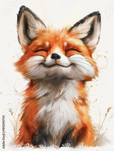 Charming hand drawn fox design in pink and white tones brings a playful spirit to your gift